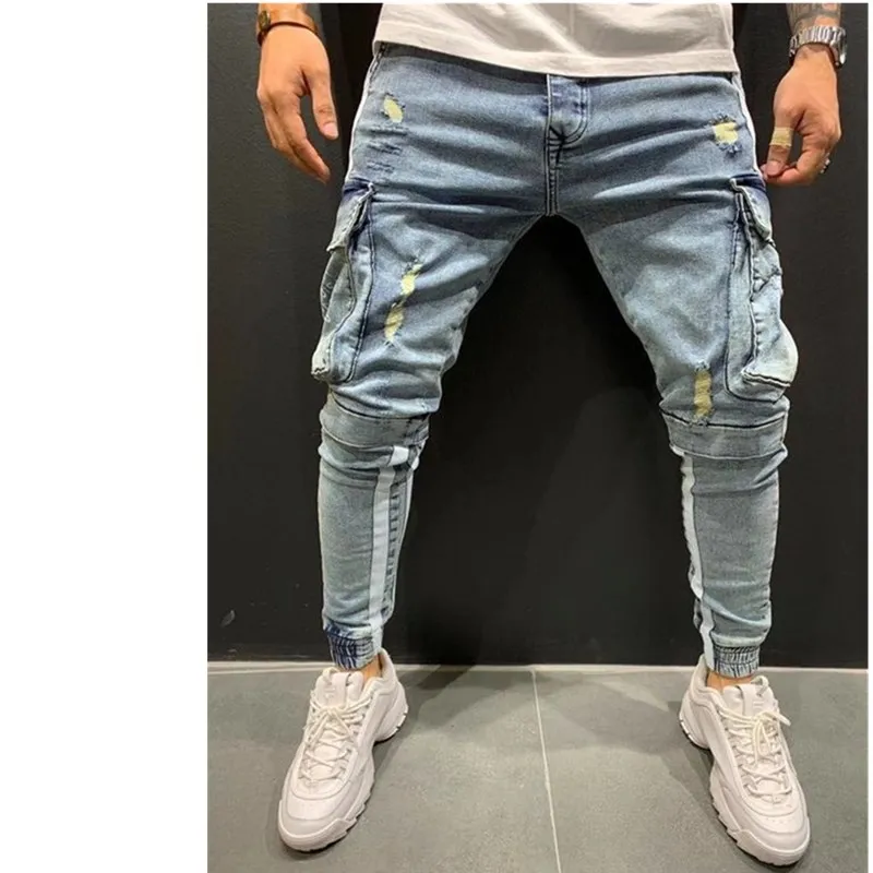 Mens regelbunden passform stretch-fit jeans företag avslappnad klassisk stil mode denim byxor man svart blå arbete byxor storlek 29 38 42