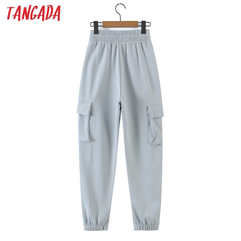 Pantaloni lunghi grigi da donna Pantaloni lunghi elastici di alta qualità Pantaloni da jogging Pantaloni sportivi femminili QW77 210416