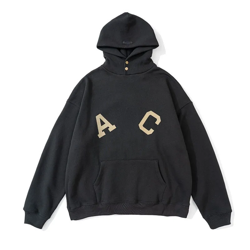 Mode Design Woolen Hoodies Classic Letter Flocking Printing High Street Loose Hoodie