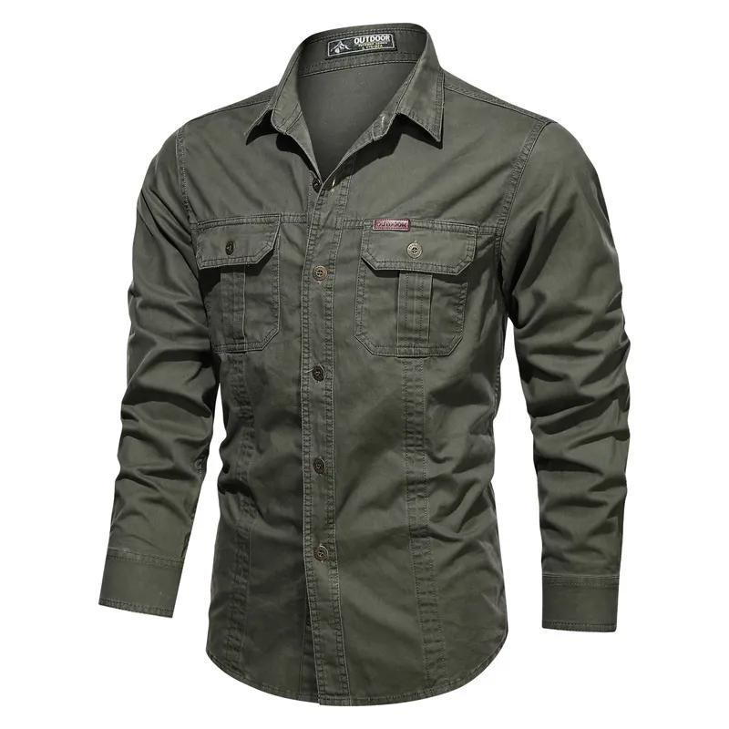 Męska koszula Casualowa koszula 5XL 6XL Mężczyzna Overshirt Wojskowy Bawełna S Mężczyźni Odzież Marka Rozrywka Bluzka AF1388 220309