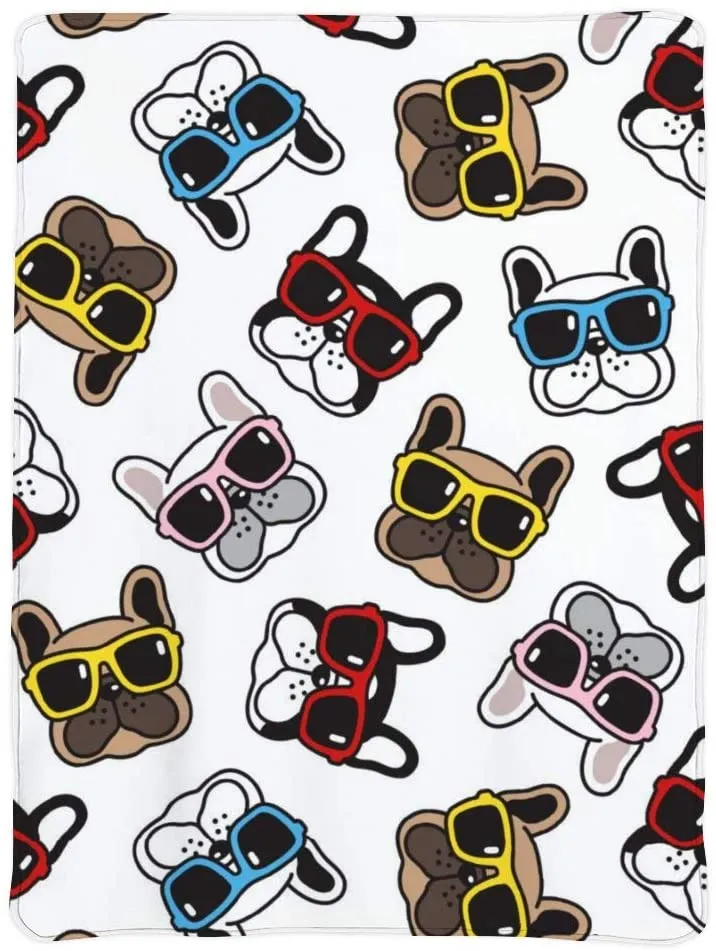 Französische Bulldogge, Hund, niedlich, ultraweich, Fleece, bedruckt, Decke, Flanell, Samt, Plüsch, Überwurf, Decken, hochwertige Heimgebrauch, Sofa-Dekoration