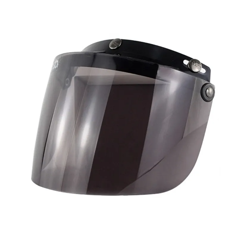 Winddichter 3-Snap-Visier-Linsenschutz für Motorradhelme, hochklappbar, offenes Gesicht