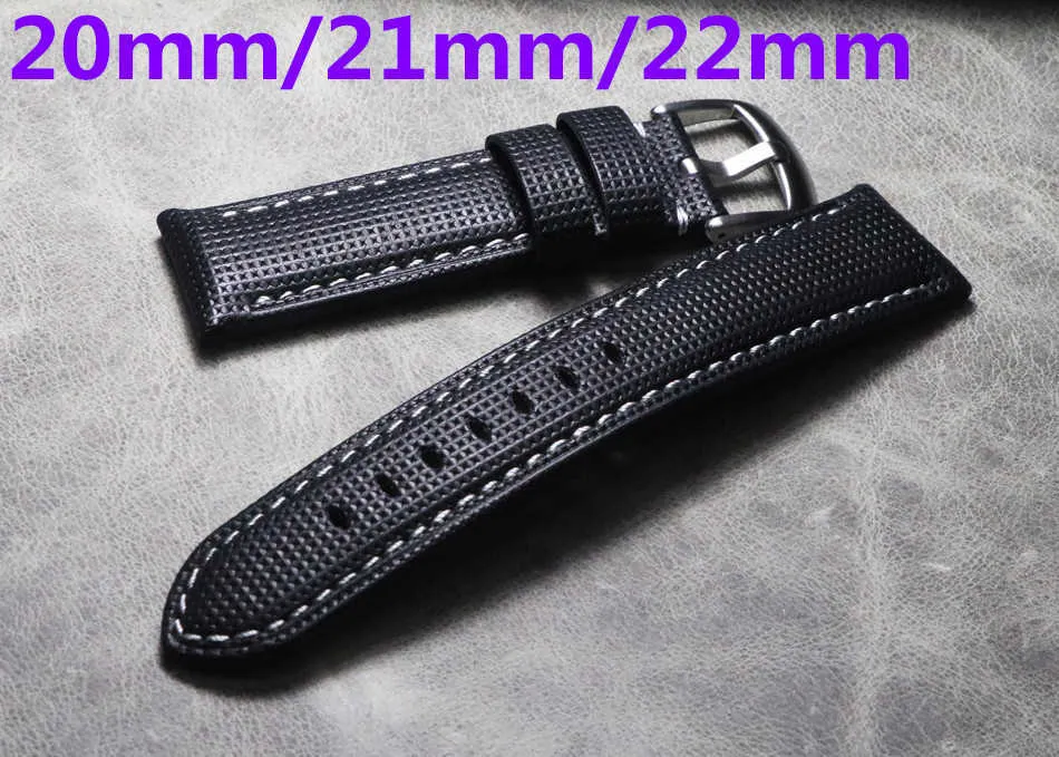 20mm 21mm 22mm 24mm 26mm Genuine Leather Watch Band for Panerai Luminor Radiomir Stainless Steel Buckle Watchband Wrist Strap H0915