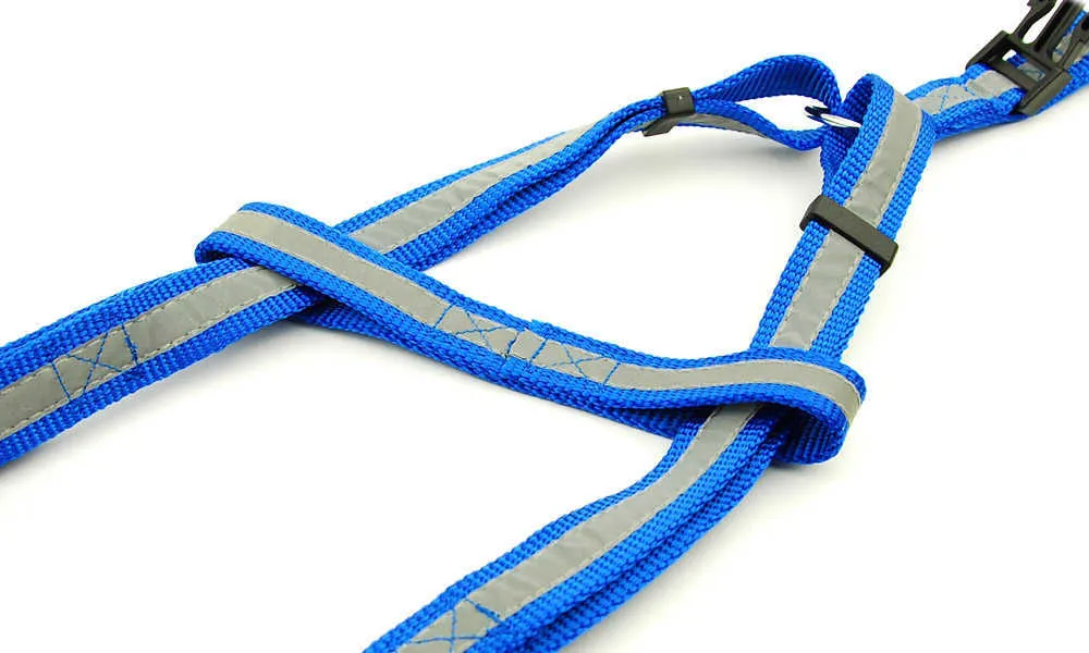 Dog Adjustable Harness Leash Reflective Nylon Harness Leash for Large Dogs Running Walk Outdoor Sports 210729