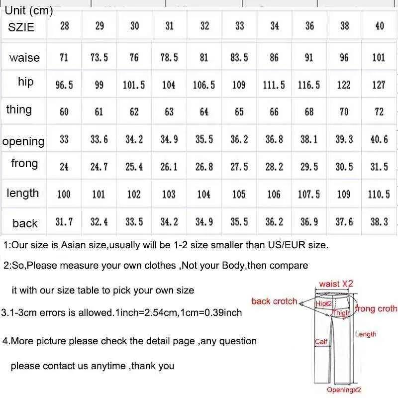 Men's Jeans Ripped Hole Fashion Skinny Trendy Straight Pants AW801 211111