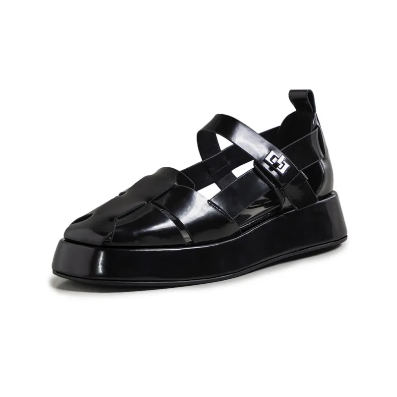 MORAZORA llegada sandalias de mujer zapatos casuales de cuero genuino moda plataforma de fondo grueso zapatos de mujer negro blanco 210506