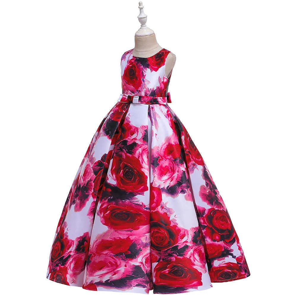 Teens Girls Dresses 5-14 Years old Children Dress Easter Carniva Rose Flower Kids Dress For Girls Vestidos Party Princess Dress (10)