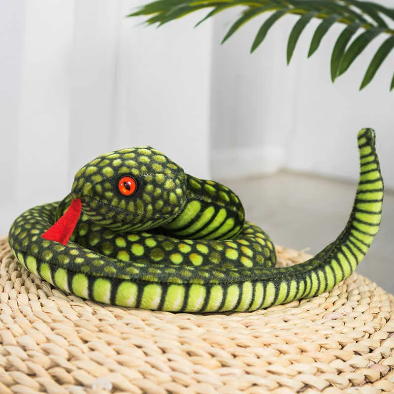 Härlig simulering Snake Plush Toys Giant Snake Cobra Animals Python mjuka fyllda dockor Bithday Gifts Children039s Toys Home Dec6446731