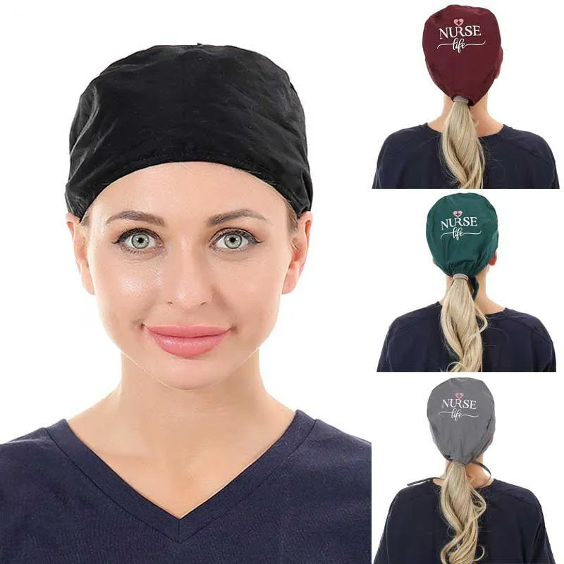 Beanie Skull Caps Letter Pattern Scrubs Hat Whole Fashion Breathable Scrub Cap Unisex Health Service Workers Adjustable Nursin264I