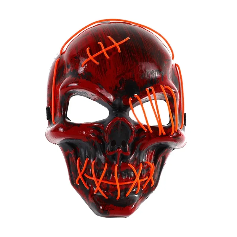 Halloween Maska LED Lightting Zabawna Masque Masquerade S Party Light Glow W Dark Mascara Horror