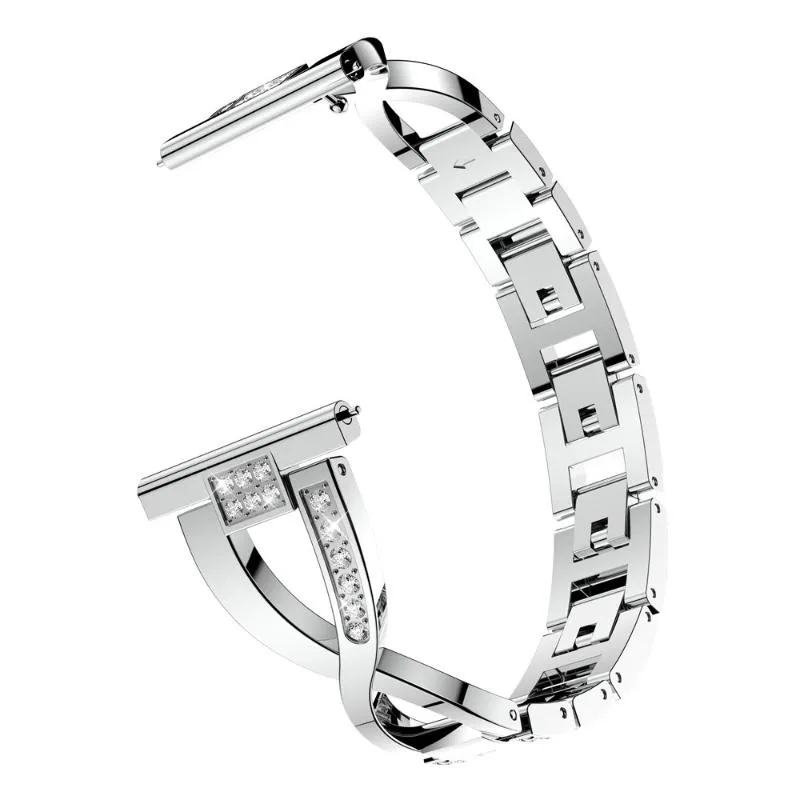 Watch Bands Fashion X Type Style Diamond Bracelet For Galaxy Active 2 1 Band Metal Link Women Strap 42mm 46mm183p