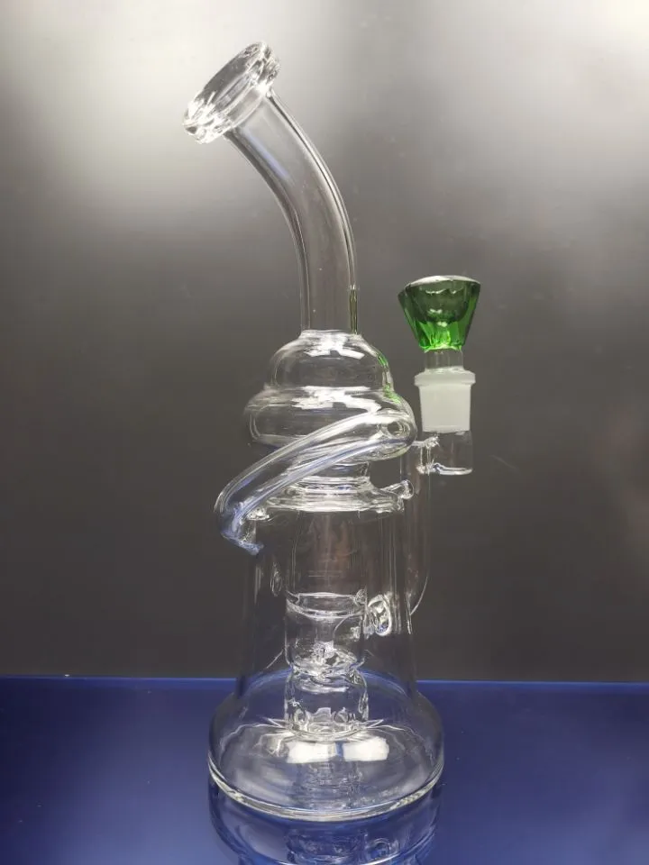 Bong clair dab rig pipe à eau barboteur en verre avec percolateur accessoires pour fumeurs recycleur plate-forme pétrolière avec joint de 18,8 mm cheechshop