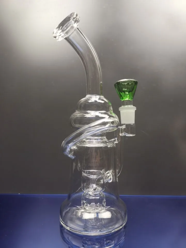 Bong klar dab rigg vattenpipa glas bubblare med perkolator röktillbehör återvinning oljerigg med 18,8 mm led cheechshop