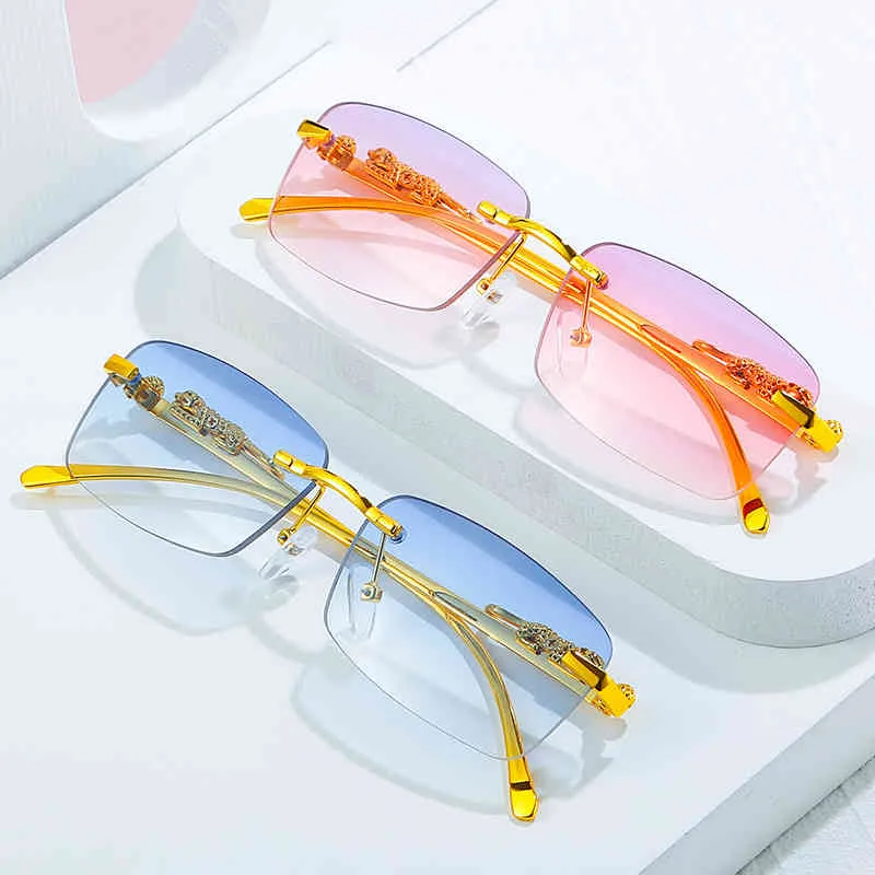 2024 Fashion Off Luxury Designer de luxe Nouveaux lunettes de soleil pour hommes et femmes sur les lunettes carrées sans cadre en métal