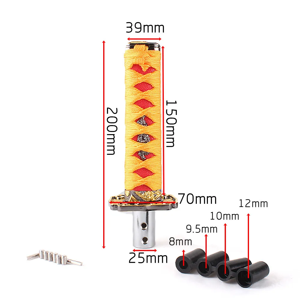 유니버설 150mm JDM Katana Samurai 칼 노브 ER Adapters Gear Shift 노브