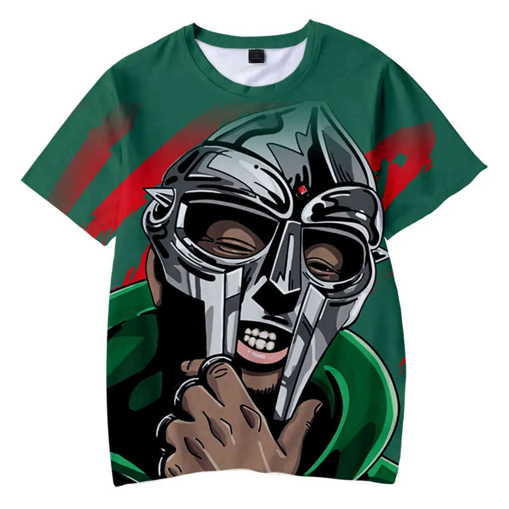 T-shirt MF Doom Unisex 3D O-hals Dames Heren Tshirt Zomer Korte Mouw Harajuku Streetwear American Rapper RIP-kleding