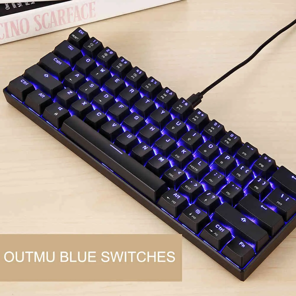 MotoSpeed ​​CK61 Teclado RGB Mecânico com Switch Vermelho Azul Velocidade Todas as teclas Anti-Ghost PC Computador Gaming