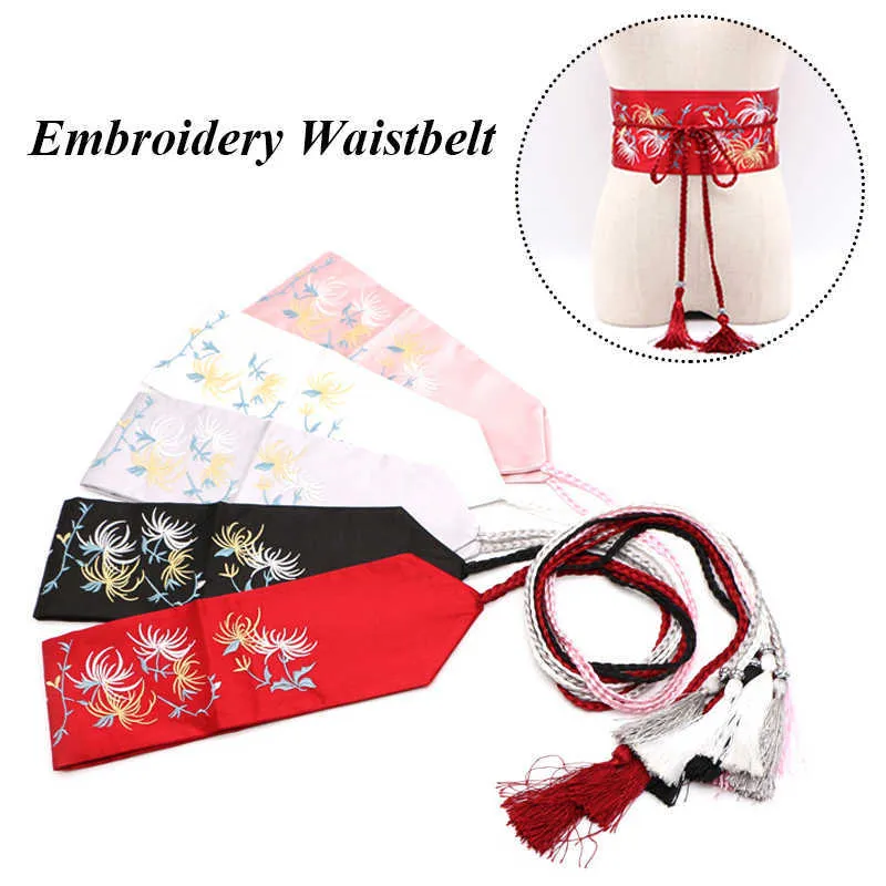 Women's Japanese Traditional Clothing Wide Waistband Vintage Fashion Print Yukata Obi Sash Tightening Clothing Accessories G1026