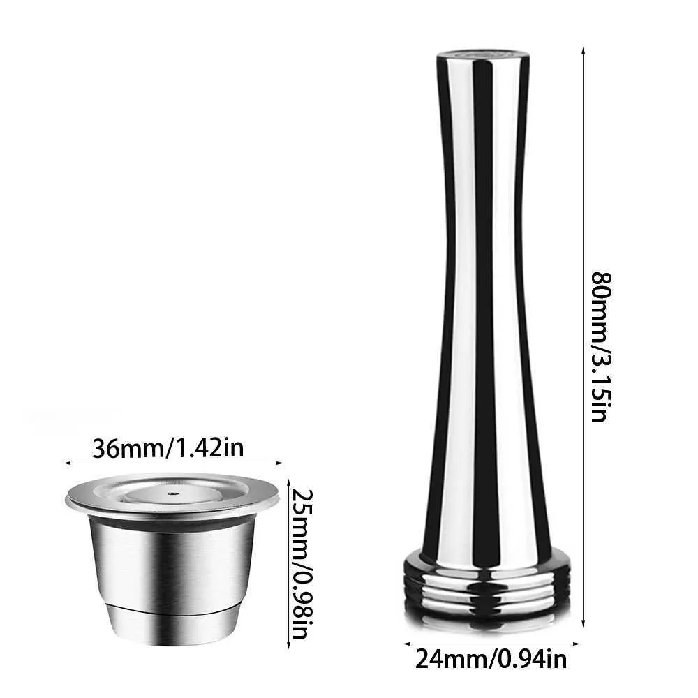 Reusable Coffee Capsule For Nespresso Reutilisable Inox Refillable Crema Espress Stainless Steel Espresso 211008