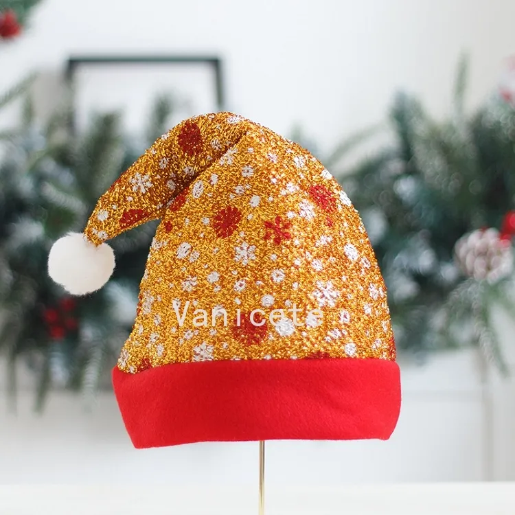 Forniture feste Cappello di Natale Peluche di alta qualità Colore adulti Fiocchi di neve Ispessimento Ornamento di Natale Decorazione T2I52425