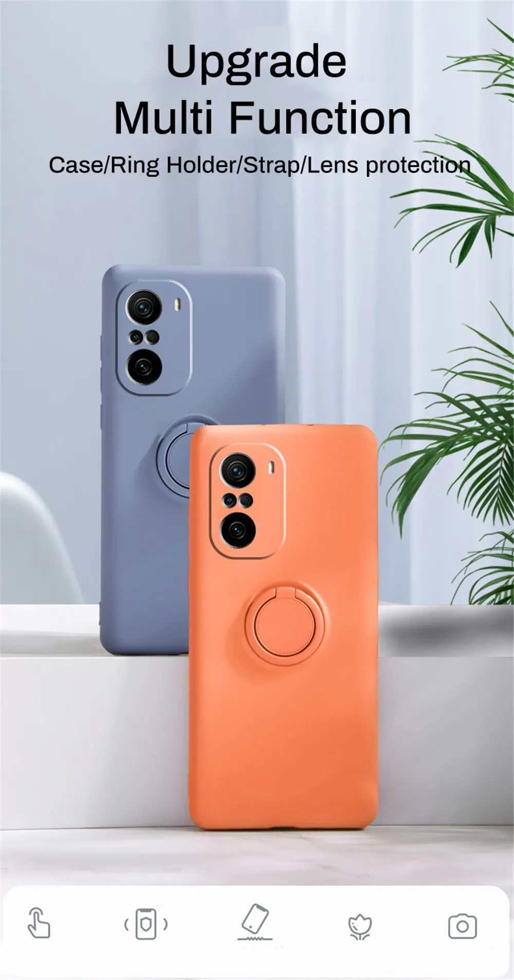 Casi di silicone Xiaomi Mi 12x 12 11 Ultra 10T 10 Lite Auto Porta ad anello magnetico Copertina Redmi Nota 11s 11 10 Pro 11T