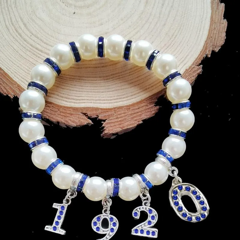 Fios frisados irmandade número grego 1922 1920 1913diy charme estiramento pulseira jóias acessórios260y