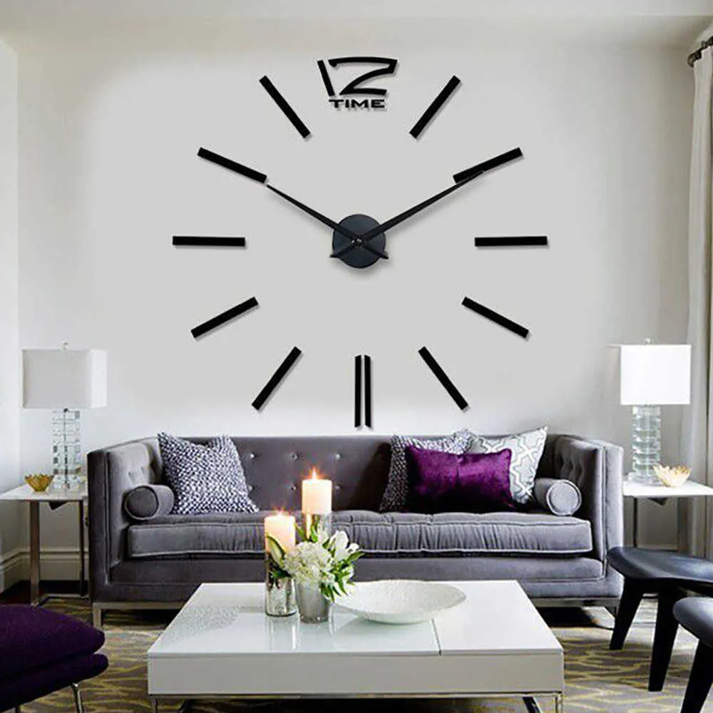 3D Echte Große Wanduhr Rushed Spiegel Aufkleber DIY Wohnzimmer Wohnkultur Leuchtende Uhren Ankunft Quarz Große Uhren 5 210724