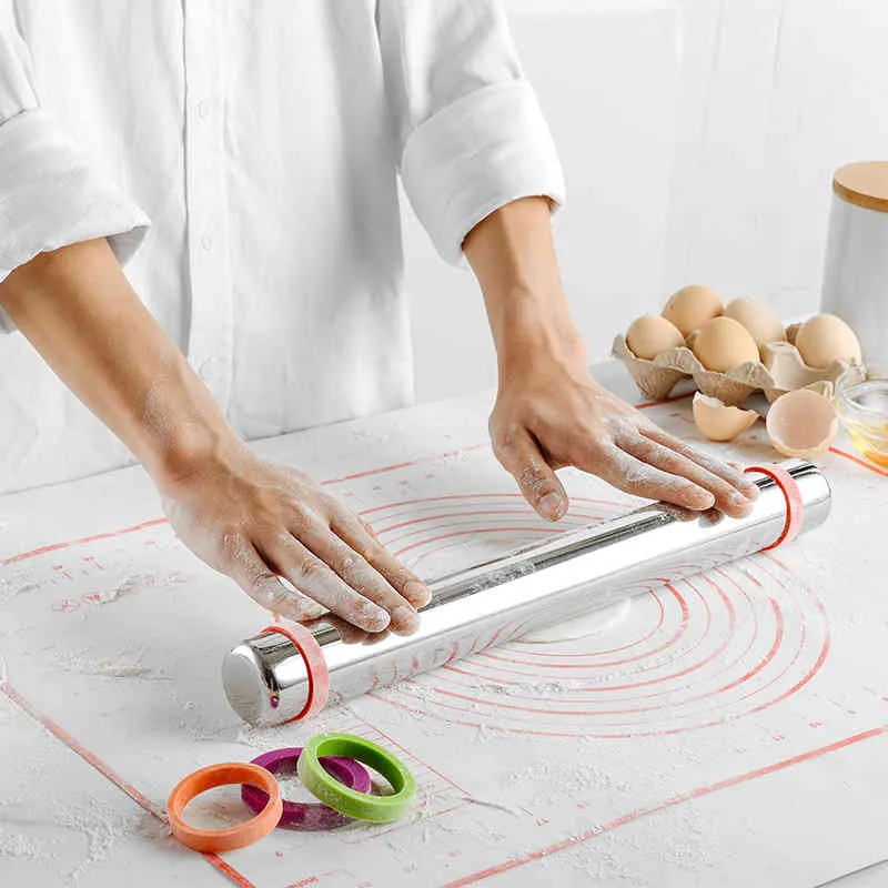 Rouleau à pâtisserie - Tapis de cuisson - rouleau à pâtisserie réglable -  fournitures