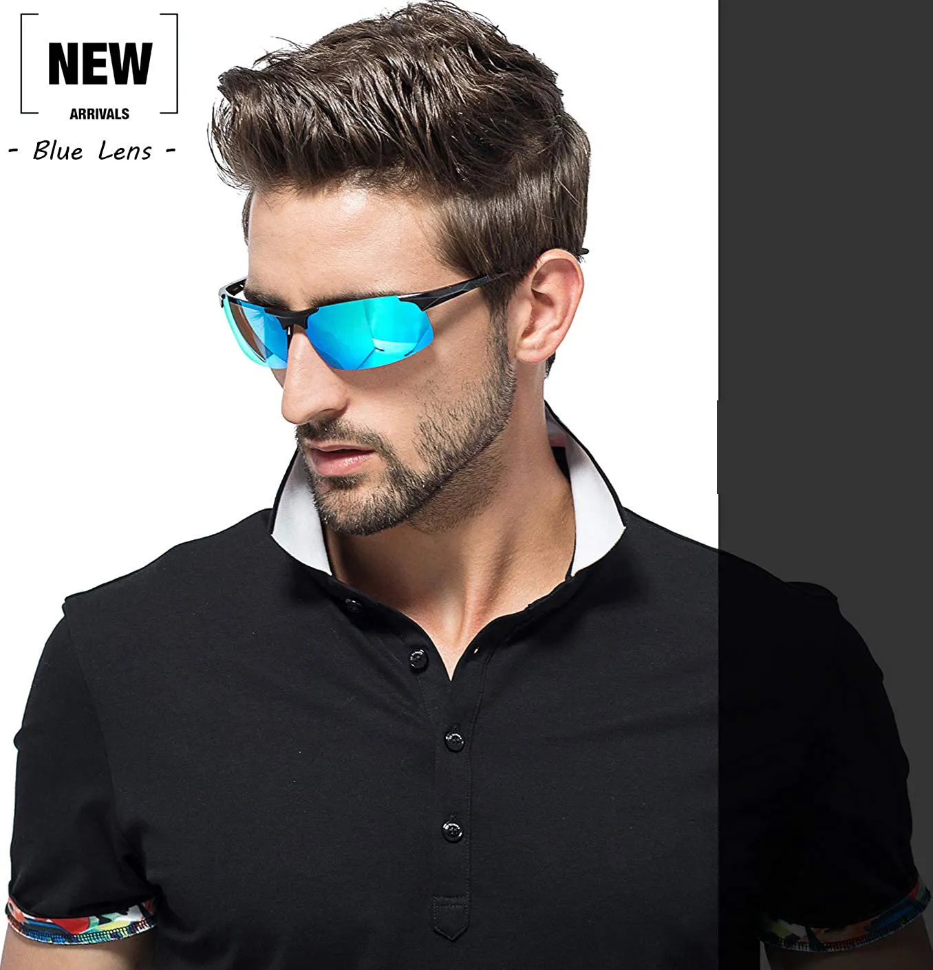 Aoron Gafas de sol de aluminio Gafas polarizadas Gafas HD para exteriores Gafas de sol deportivas Accesorios para hombres234f