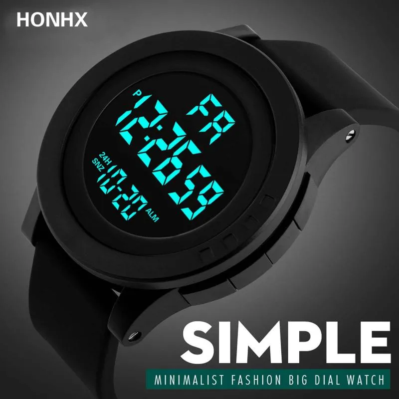 Montre-bracelets HONHX MENS LED Affiche numérique Affichage Date Sport Femmes Electronique Minimaliste Mindique Ultra Thin Watches Luxury290n