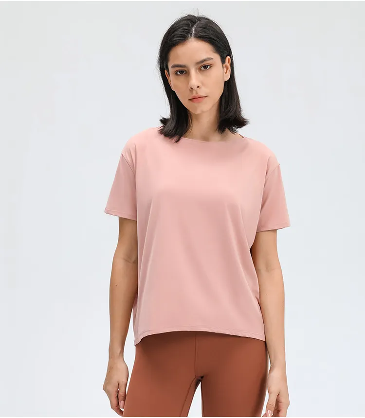 Oversize Perfectly Yoga Outfits 스포츠 운동 피트니스 No-see through Tops 티셔츠 LU-13 여성 솔리드 컬러 반팔 패션 아웃 도어 셔츠 러닝 체육관 옷