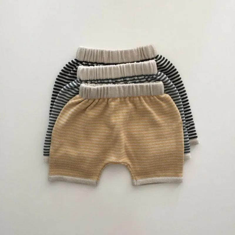 Barn Baby Boys Flickor Lossa All-Match Big PP Byxor Barnkläder Höst Casual Stripe Pant Bomull Barnbyxor 210413