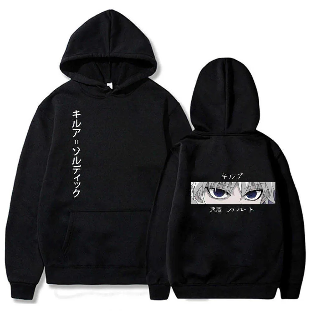 Kawaii Hunter X Hunter Hoodies Männer Frauen Langarm Sweatshirt Killua Zoldyck Devil Eye Anime Manga Hoodies Y0816