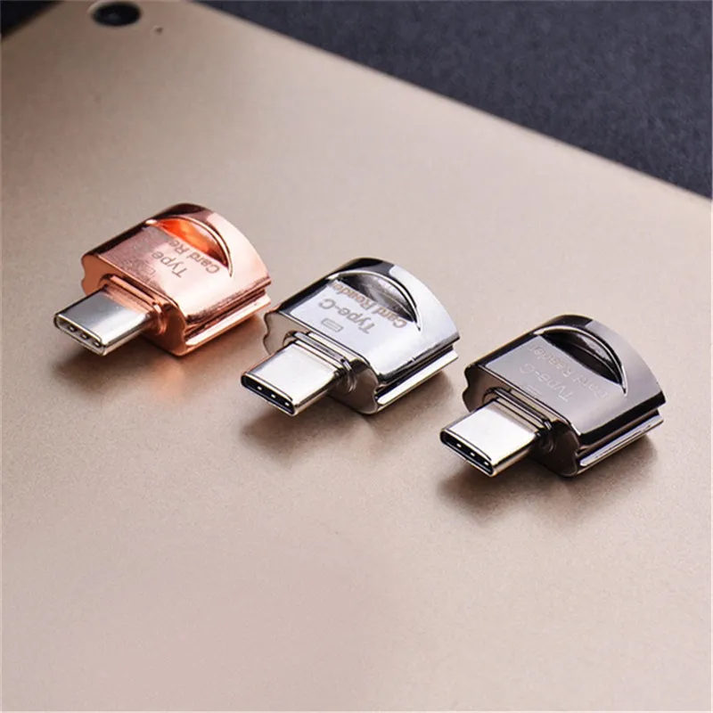 Mini Metal Card Reader Type-c Memory Card Reader OTG Connector Mobile Phone Connection USB 3.1 for Micro SD TF Card