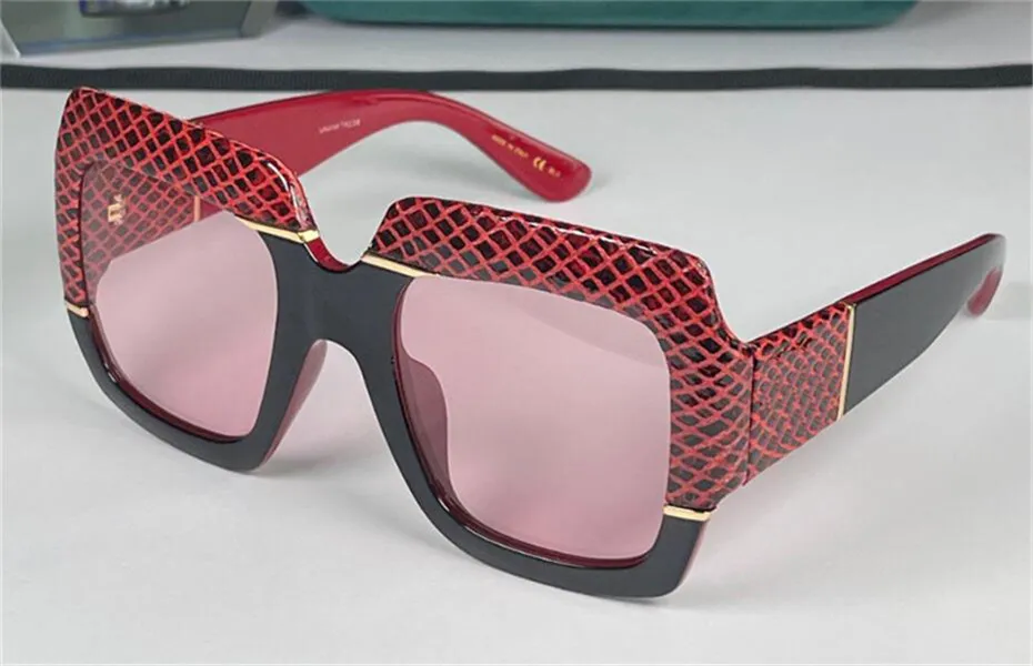 moda designerka okularów przeciwsłonecznych kwadratowy wąż skóra rama najwyższej jakości popularny obfity elegancki styl 0484 Uv400 Ochrona GLA307I