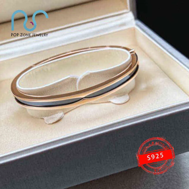 S925 Sterling Silver Zero Bangle Bracelet Brand Luxury Black White Ceramics Naked Original Jewelry Ornaments with29591715568956