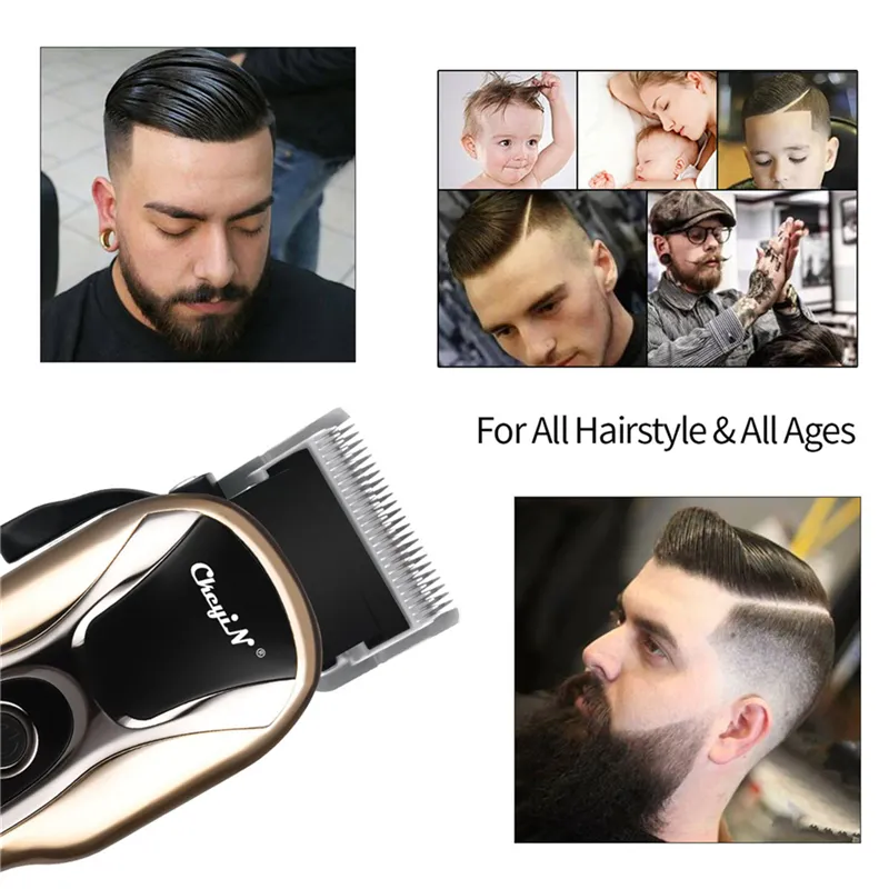 Profesjonalne Barber Hair Clipper Mężczyźni Akumulator Elektryczny Blad Głośnik Golarka Broda Nose Body Trymer Razor Golenia Maszyna docinek 220216