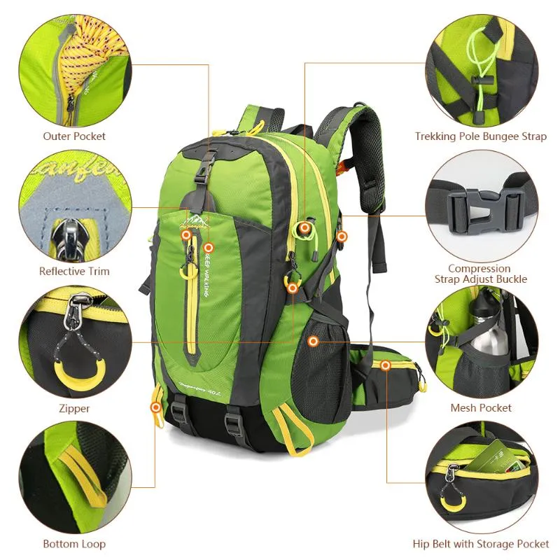 Cycling Bags 40L Water Resistant Travel Backpack MTB Mountainbike Camp Hike Laptop Daypack Trekking Climb Back For Men Women284s