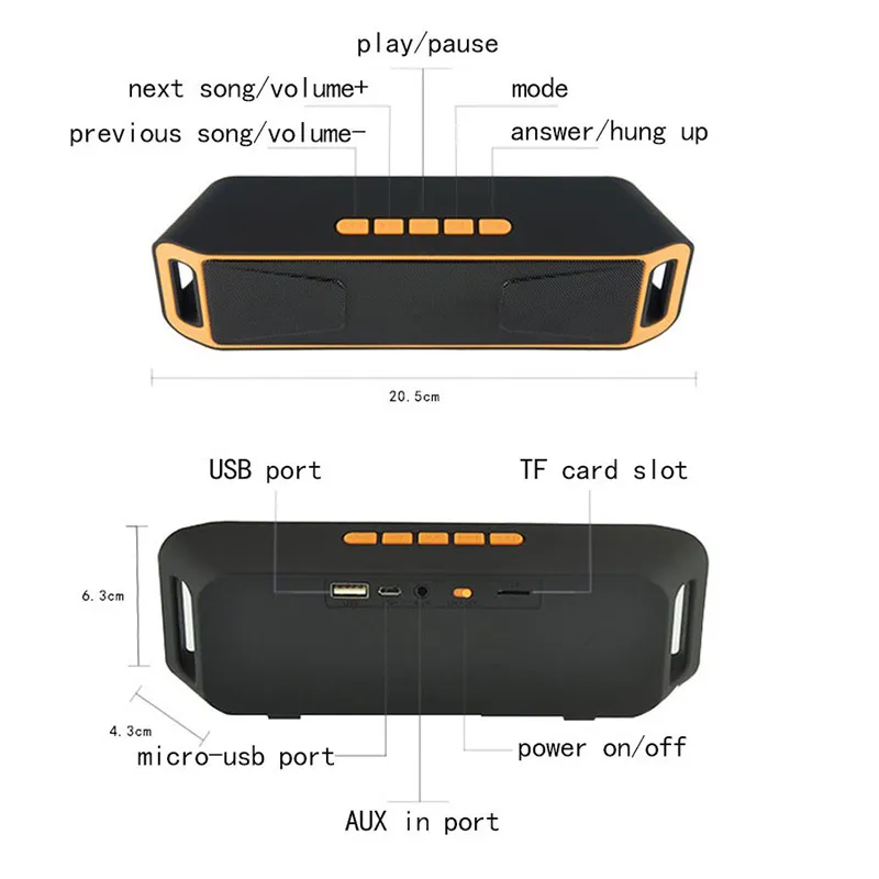 New Speakers Radio Portable Subwoofer Wireless Outdoor Computer Smart Phones MP3 USB FM Stereo