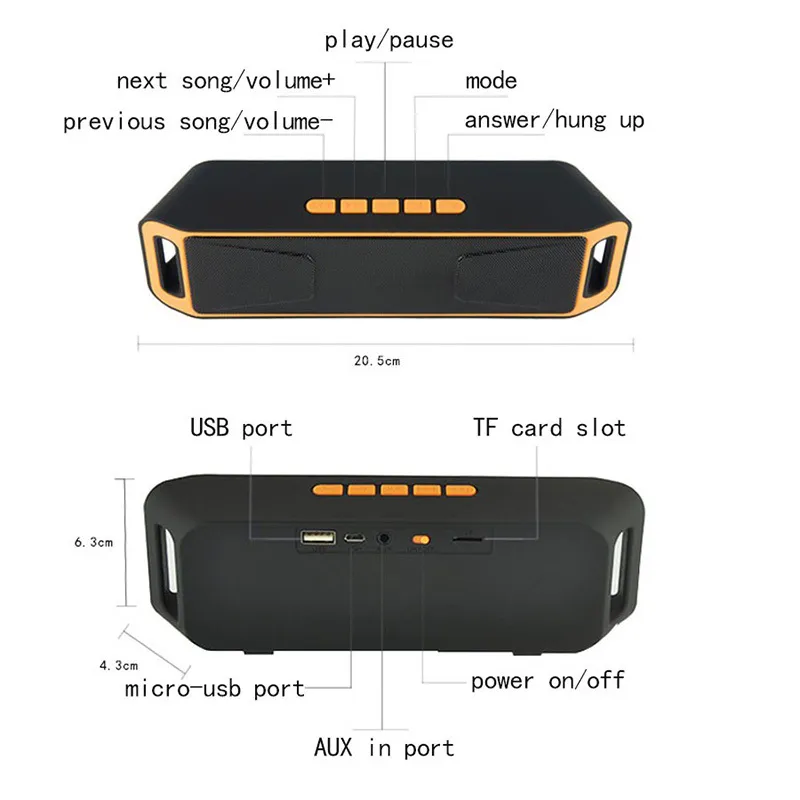 Nowe głośniki Radio Przenośne Subwoofer Wireless Outdoor Computer Smart Telefony MP3 USB FM Stereo