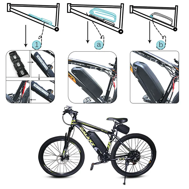 Paquete de batería de bicicleta eléctrica GTK recargable 48V 51,8 V 52V 18Ah Hai Long 14S de iones de litio para bicicleta eléctrica de 1000W