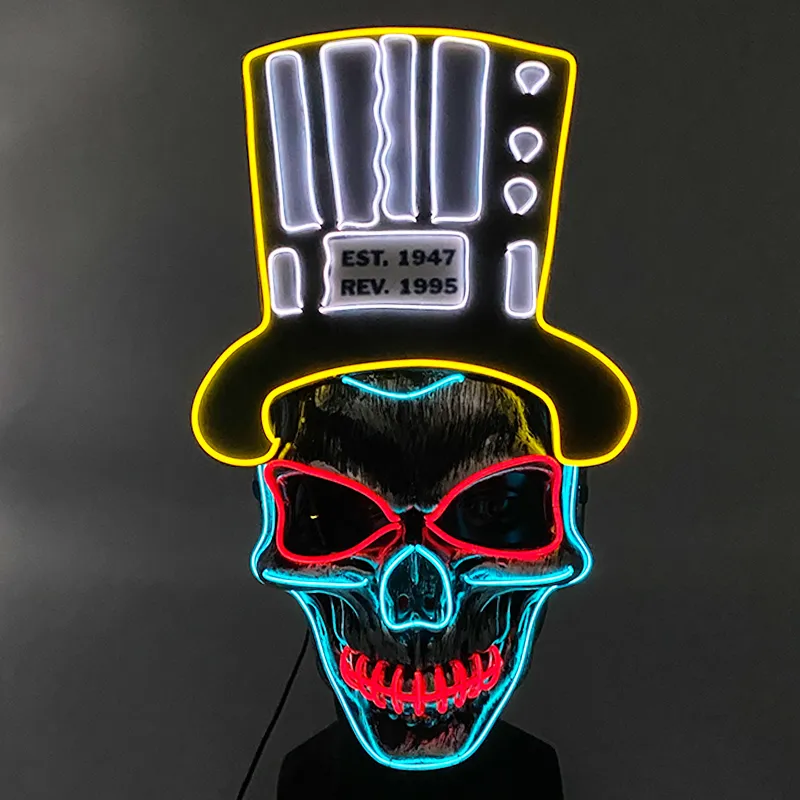 Fashion Neon Mask Masquerade LED Mask Halloween Party Supplies Horror Mask Glows in the Dark177n