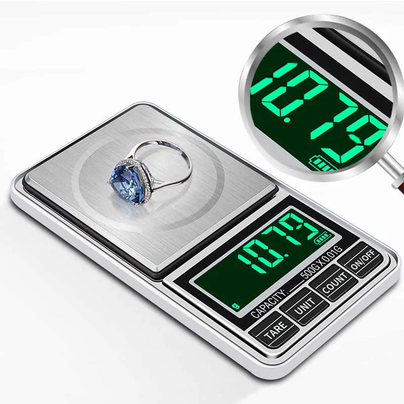 100 g / 200g / 300 g / 500g 0.01g Mini Digital Scales Jewelry Wagi precyzyjne elektroniczne waga wagi Balanca Cyfrowa skala 210927