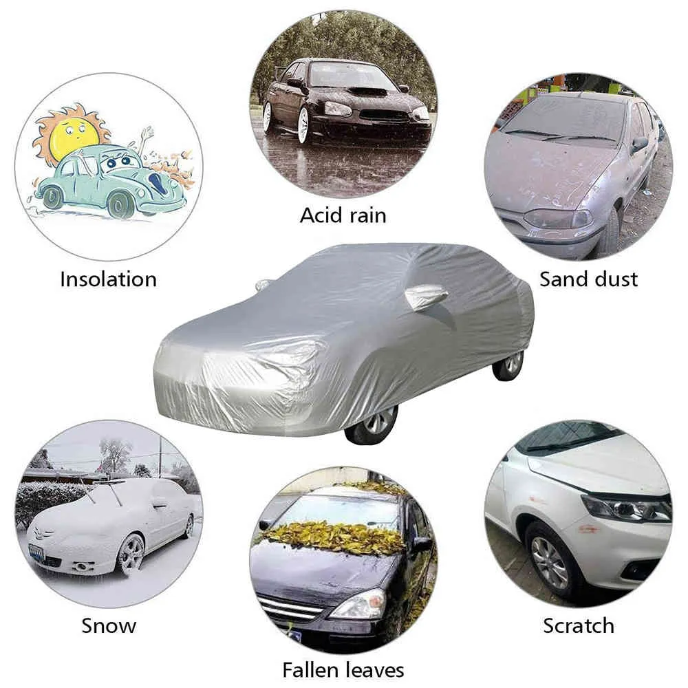 Protection extérieure complète pour voiture, couverture de neige, pare-soleil, étanche à la poussière, universel pour berline à hayon SUV