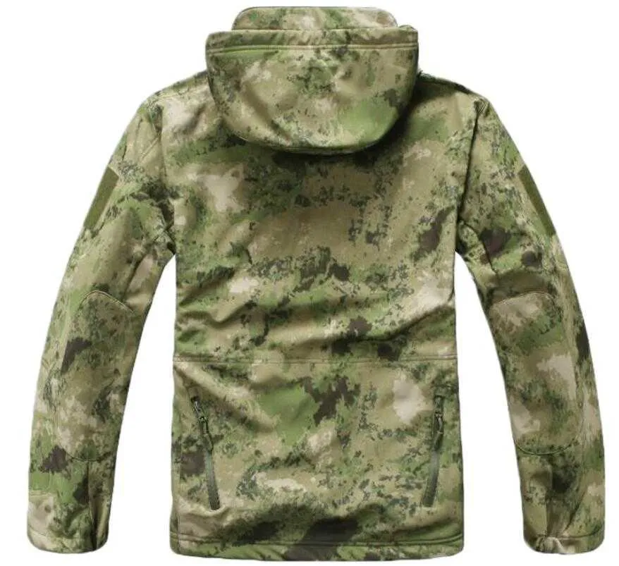 Tactical Jacket Men Outdoor Military Camouflage Waterproof Soft Shell Jackets Mens Winter Warm Fleece Flight Coats Hunt Clothes 210811