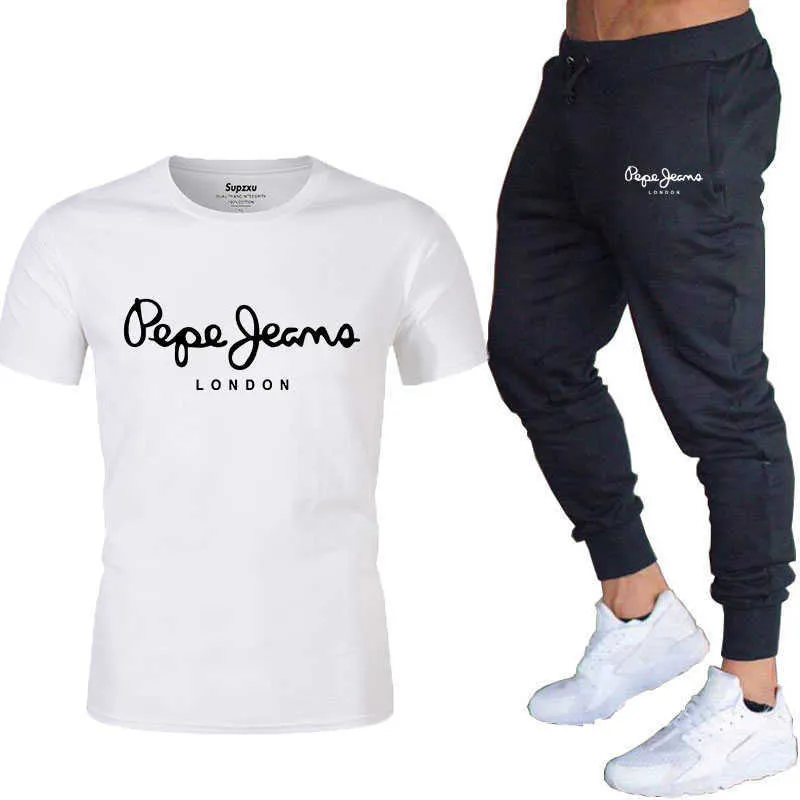 2021 latest Pepe-Jeans-London T-shirt summer men's short-sleeved popular T-shirt tops men's 2-piece suit G0918