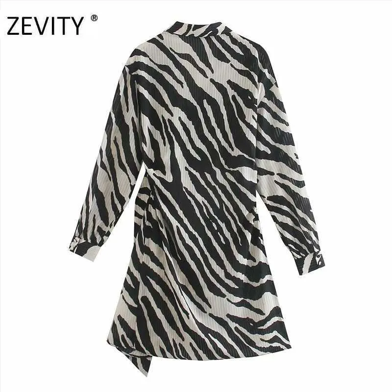 Zevity Femmes Vintage Texture Animale Imprimer Ceintures Mini Robe Femme Manches Chauve-Souris Kimono Robe Chic Casual Robes Slim DS4266 210623