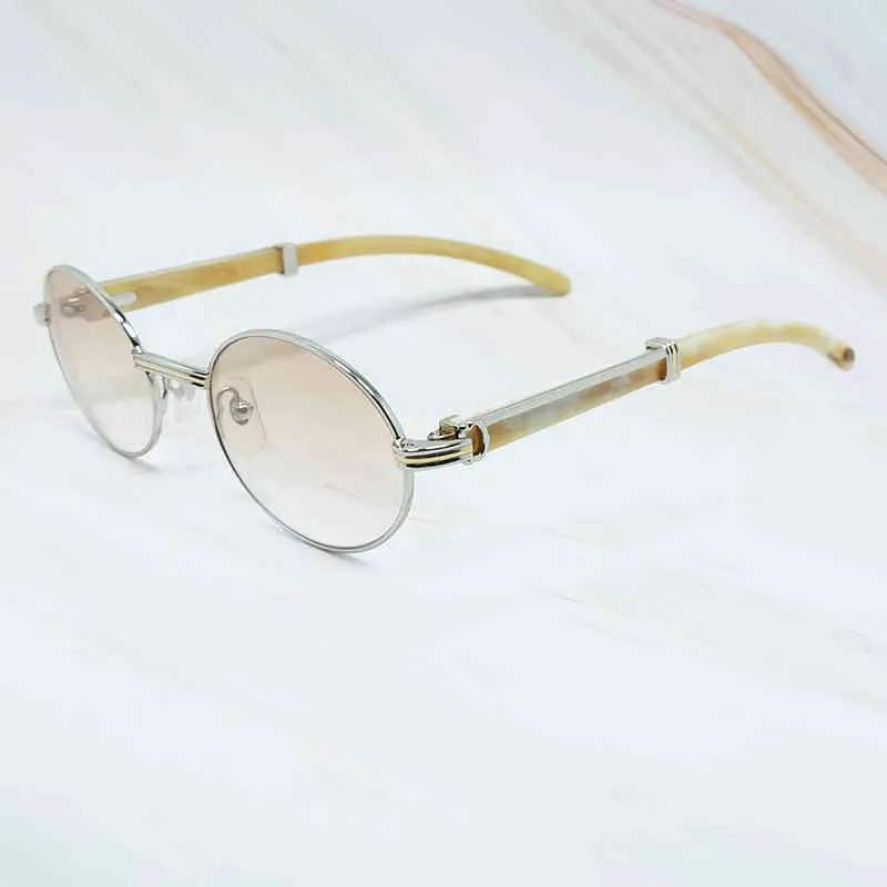 Модные солнцезащитные очки для мужчин и женщин, дизайнерские цельные роскошные французские солнцезащитные очки, металлические очки с полной оправой, деревянные очки из рога буйвола2158