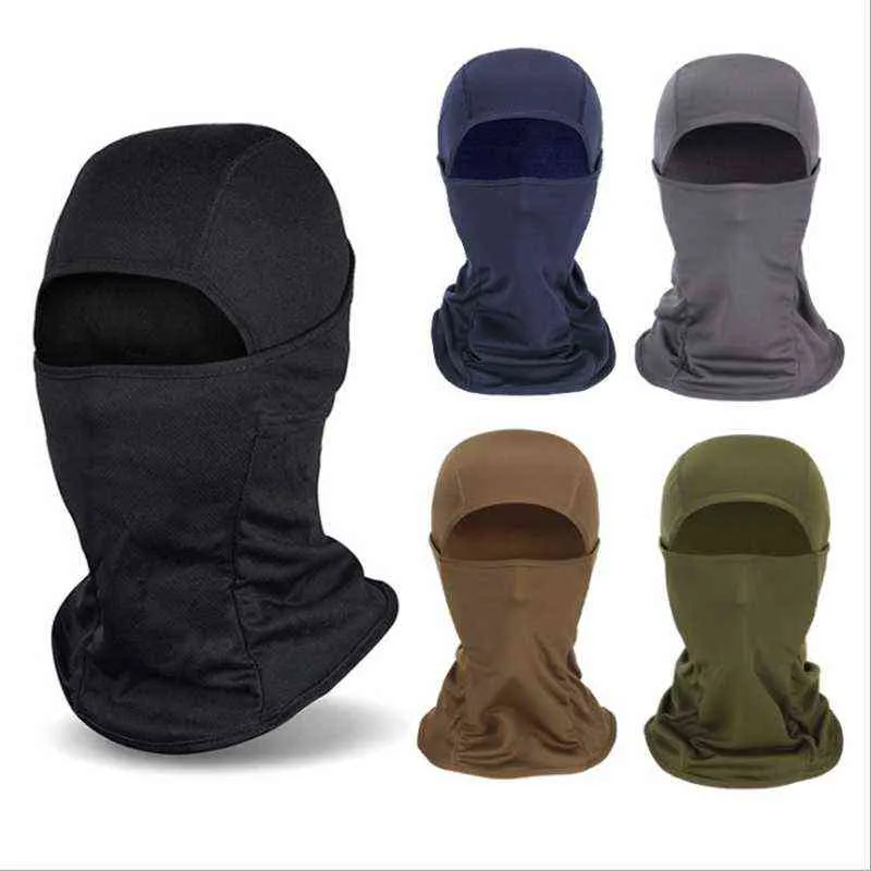 Snabb torr utomhus kamouflage unisex cykling balaclava solid färg andlig vindtät skidlock ansikte mask beanie y21111