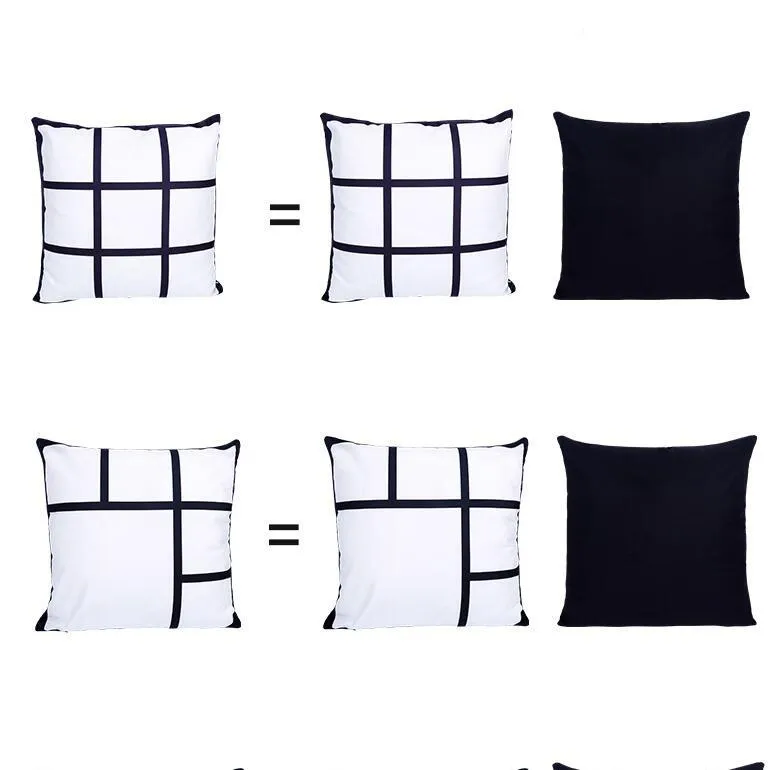Sublimation Blanks Pillow Case 4 Panel Cases Cushion Cover Throw Pillows Covers for Printing Sofa Couch by sea